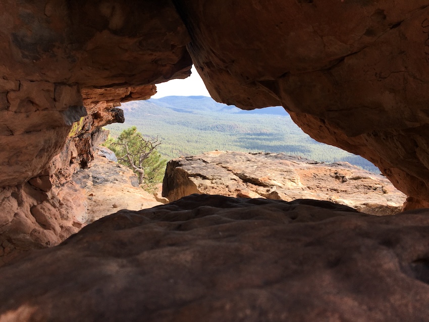 A rock formation near the Rim Lakes Vista Trail